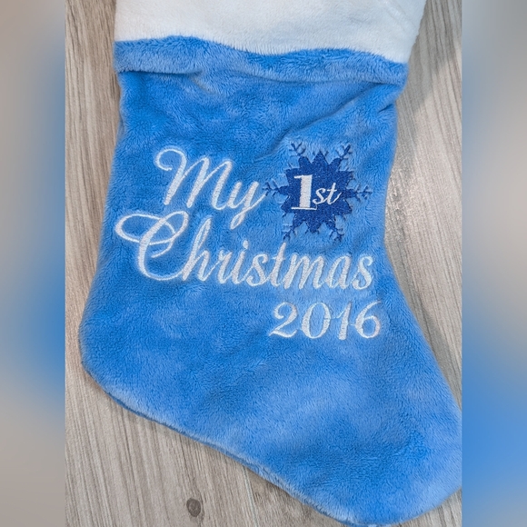 My 1st Christmas Baby Boy Stocking Blue Plush Teddy Bear " - Picture 3 of 7